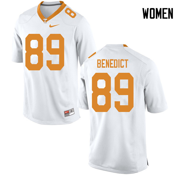 Women #89 Brandon Benedict Tennessee Volunteers College Football Jerseys Sale-White